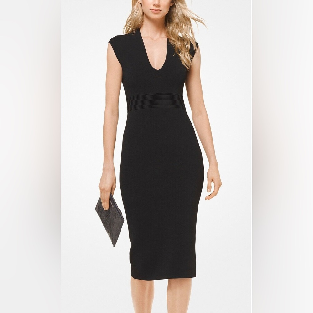 MICHAEL Michael Kors V- Neck Bodycon Dress